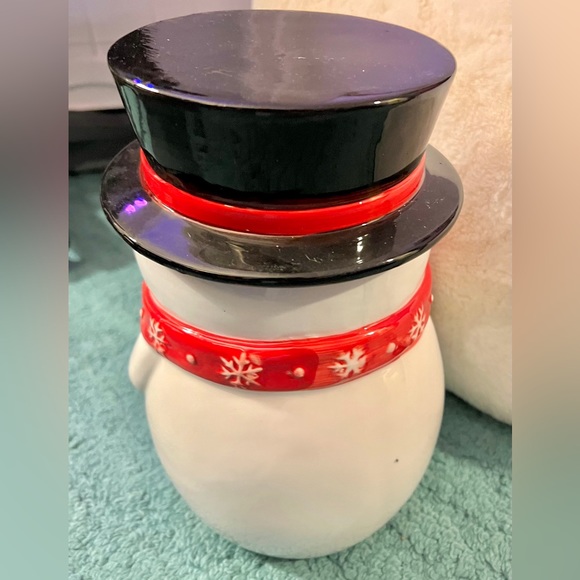 Hallmark Ceramic Christmas Snowman Cookie Jar - Picture 4 of 4